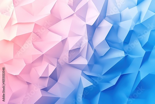 Abstract geometric background with pink and blue gradient.