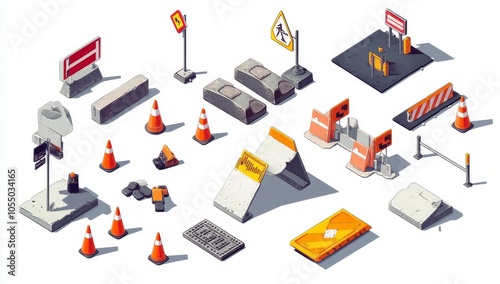 Urban Infrastructure Isometric Illustrations
