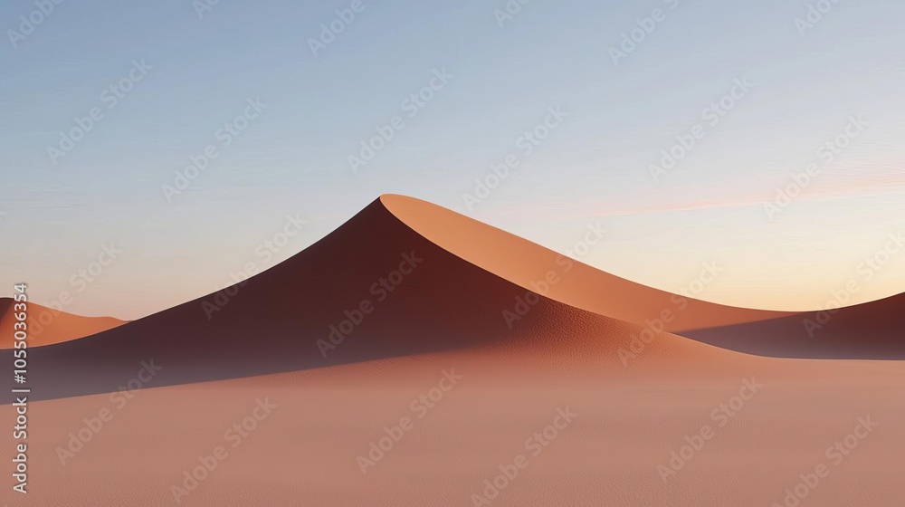 Sunlit desert dunes stretching endlessly Sunlit desert dunes stretching endlessly