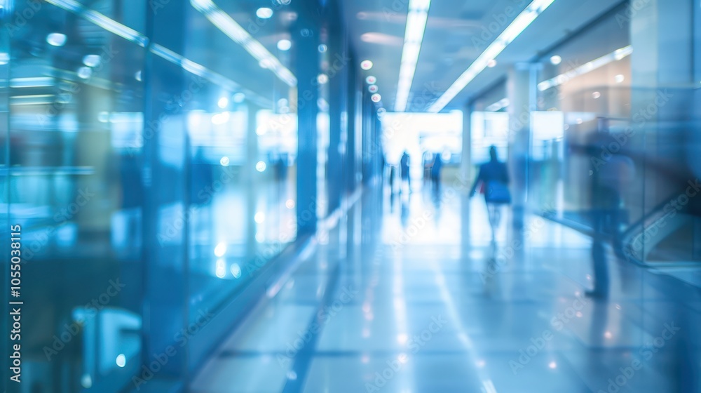 Blurred Hallway with People Walking Blurred Hallway with People Walking