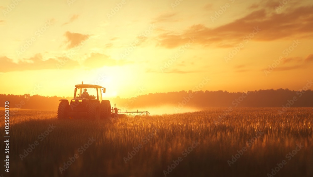 Fototapeta premium Golden Hour Harvest