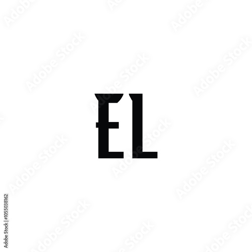 EL monogram logo design letter text name symbol monochrome logotype alphabet character simple logo