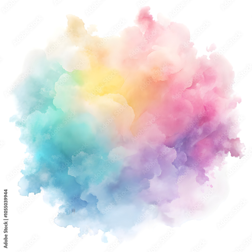 Fototapeta premium Soft Pastel Ink Gradient with Watercolor Texture with No Background. Perfect for: Spring Festivals, Art Galleries