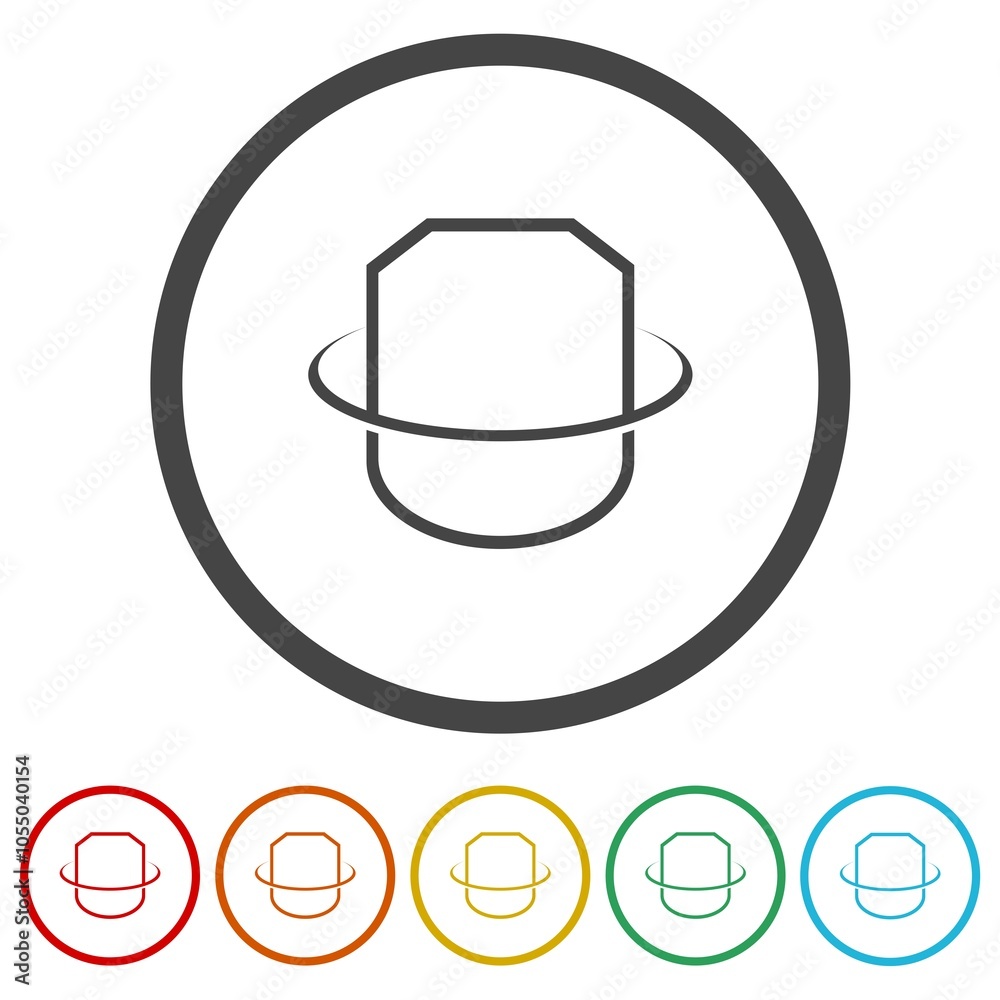 Modern Shield icon Design. Set icons in color circle buttons