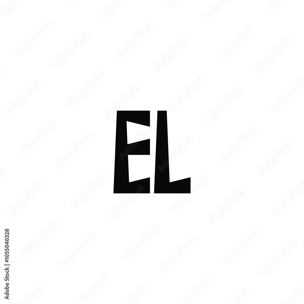 Obraz premium EL monogram logo design letter text name symbol monochrome logotype alphabet character simple logo