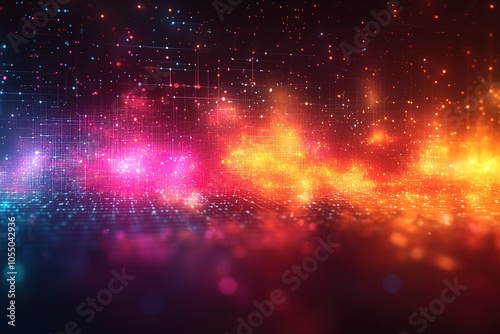 Abstract glowing colorful digital background.