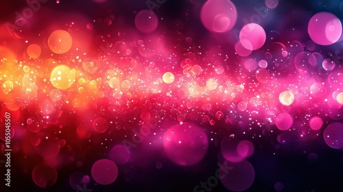 Vibrant abstract background with colorful bokeh lights creating a lively atmosphere in shades of pink, orange, and purple