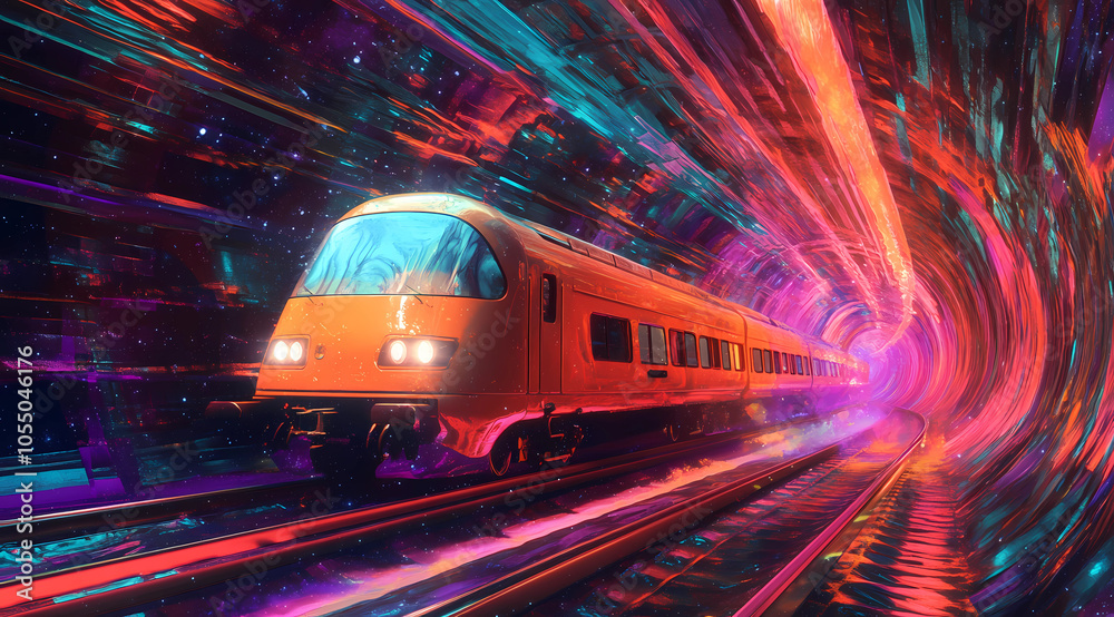 A Lo-Fi Train Speeding Through a Psychedelic Tunnel Adventure A Lo-Fi Train Speeding Through a Psychedelic Tunnel Adventure