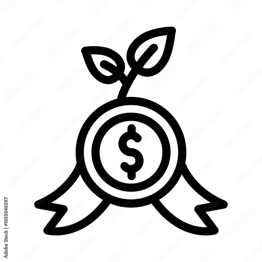 investment ribbon outline style investment ribbon outline style