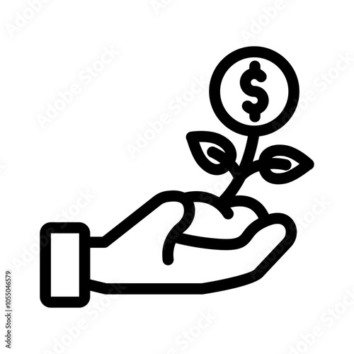 plant investment hand care outline style