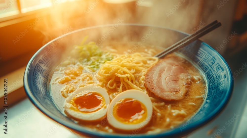 Cozy Ramen Bowl with Rich Broth and Noodles Cozy Ramen Bowl with Rich Broth and Noodles