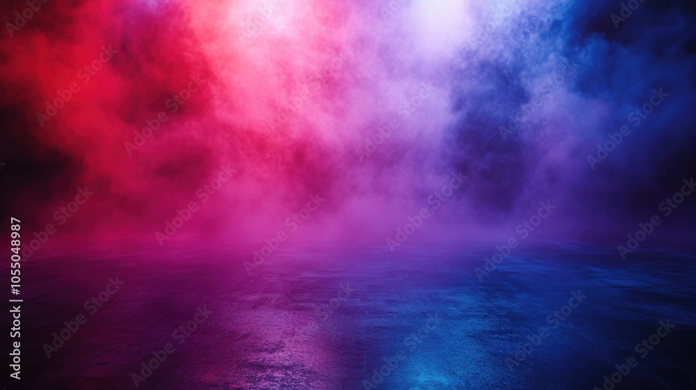 Colorful fog backdrop with vibrant light effects. Colorful fog backdrop with vibrant light effects.