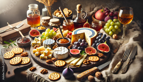 cheese with grapes and figs