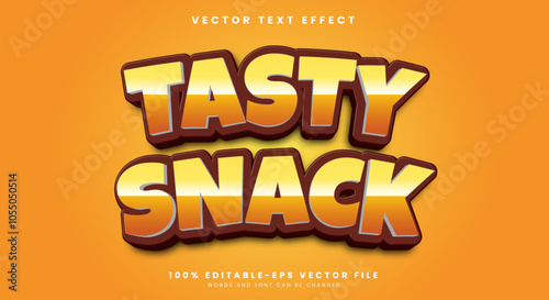 Tasty Snack 3D editable text effect Template Suitable for food promotion