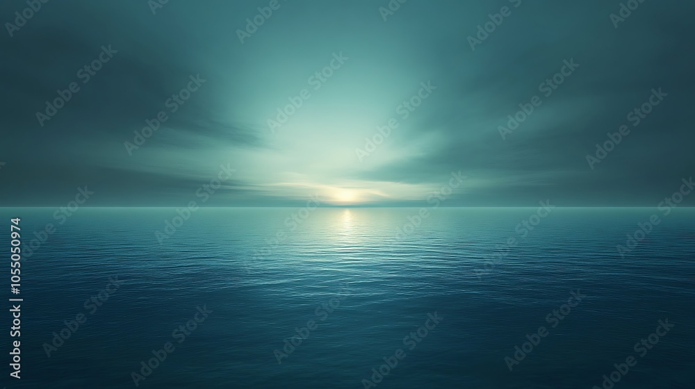 Calm Ocean Waves Reflecting a Serene Sunset Sky Calm Ocean Waves Reflecting a Serene Sunset Sky