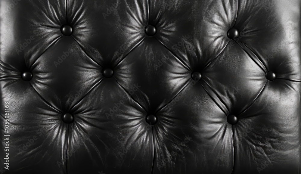 Fototapeta premium Black Leather Upholstery Detail