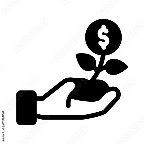 plant investment hand care glyph style