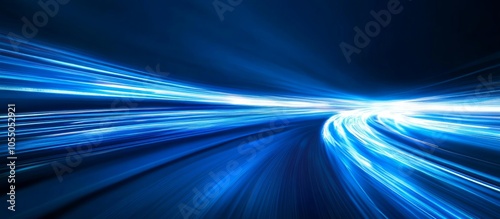 Abstract Blue Light Trails - Futuristic Technology