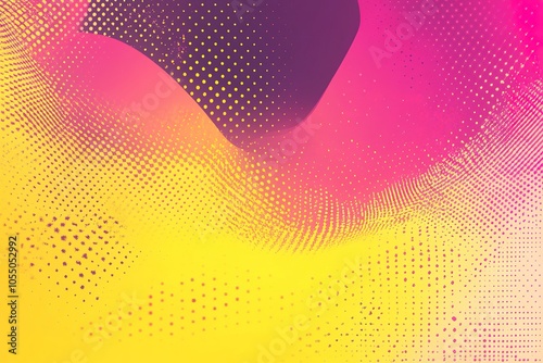 Wallpaper Mural Abstract gradient background with yellow and pink flowing shapes and halftone dots. Torontodigital.ca