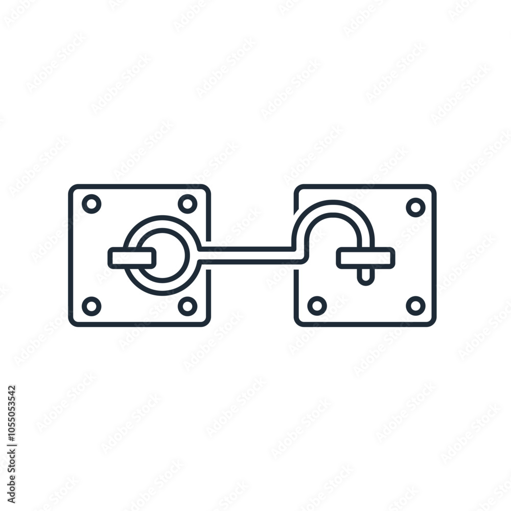 Inner lock. Close from troubles danger, put up a barrier. Vector linear icon isolated on white background. Inner lock. Close from troubles danger, put up a barrier. Vector linear icon isolated on white background.