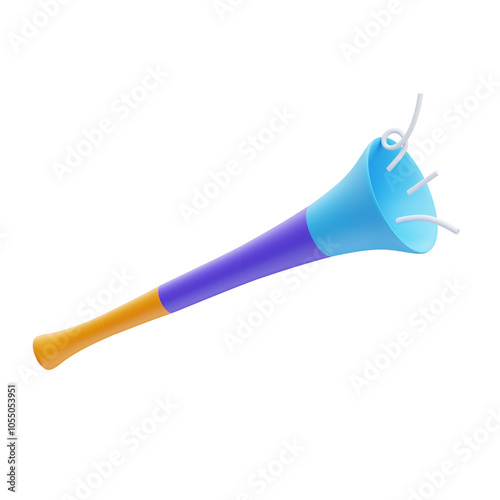 PNG 3D party horn icon isolated on a white background photo