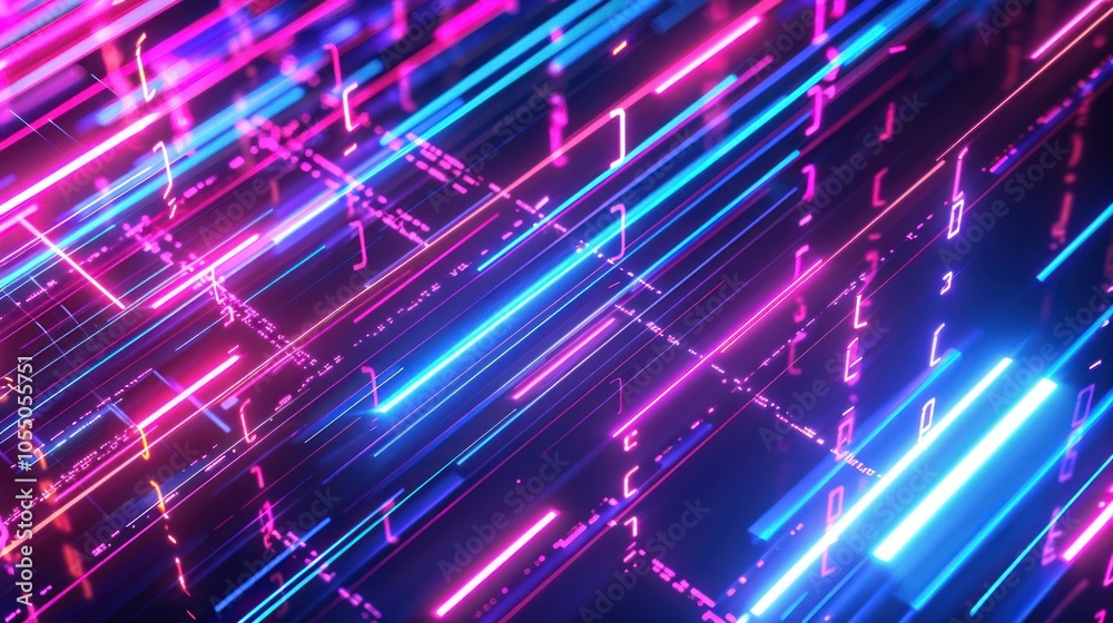 Abstract Neon Lights in a Digital World Abstract Neon Lights in a Digital World