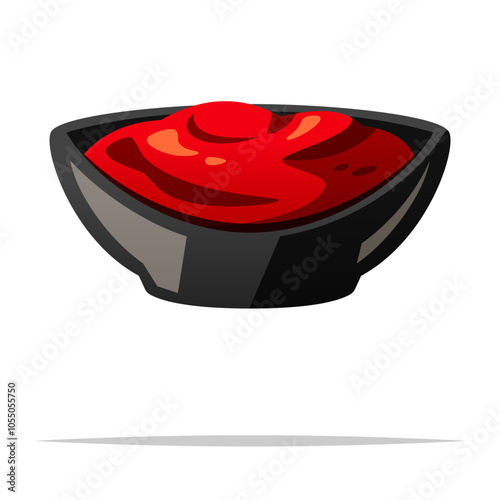 Korean red chili paste or gochujang vector isolated illustration