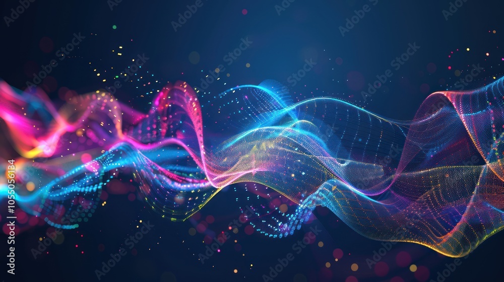 Fototapeta premium Abstract Digital Wave with Vibrant Colors