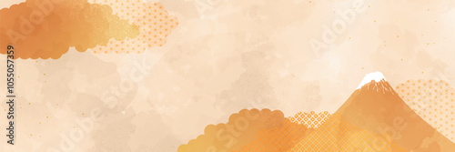 富士山の和柄背景素材