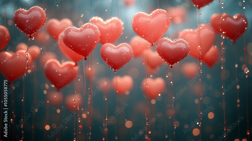 Charming Heart Balloons Creating a Romantic Atmosphere Charming Heart Balloons Creating a Romantic Atmosphere