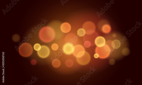 Festive abstract background blurred orange and yellow circles bokeh effect. Vector stock illustration.