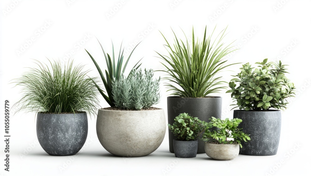 Fototapeta premium Elegant Plant Arrangement in Pots
