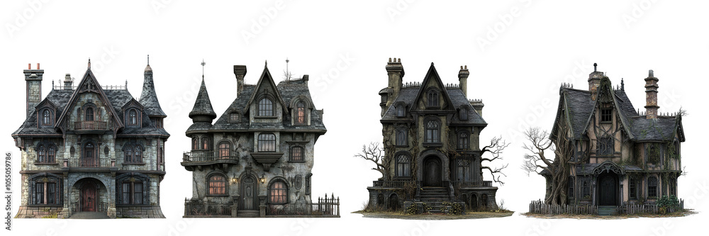 Old haunted House on transparent background Old haunted House on transparent background