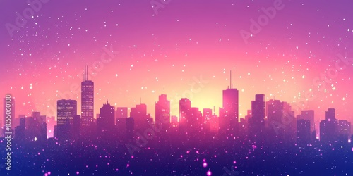 Cityscape at Dusk - Pastel Dream