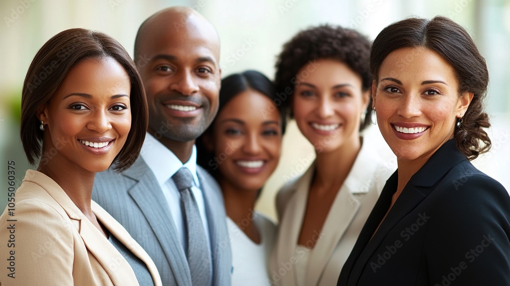 Professional Group Portrait in Modern Office Setting Professional Group Portrait in Modern Office Setting