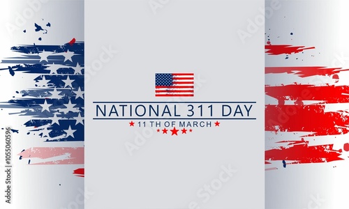 National 311 Day Vector illustration. 11th Of March. Holiday concept. Suitable for background, banner, card, poster with text inscription. photo