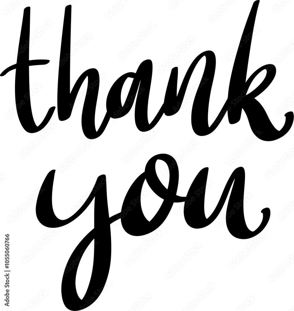 Thank you. Hand drawn lettering phrase. Design element for poster, card, banner. Vector illustration Thank you. Hand drawn lettering phrase. Design element for poster, card, banner. Vector illustration