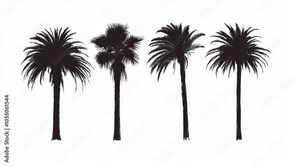 Obraz premium Silhouette Palm Trees