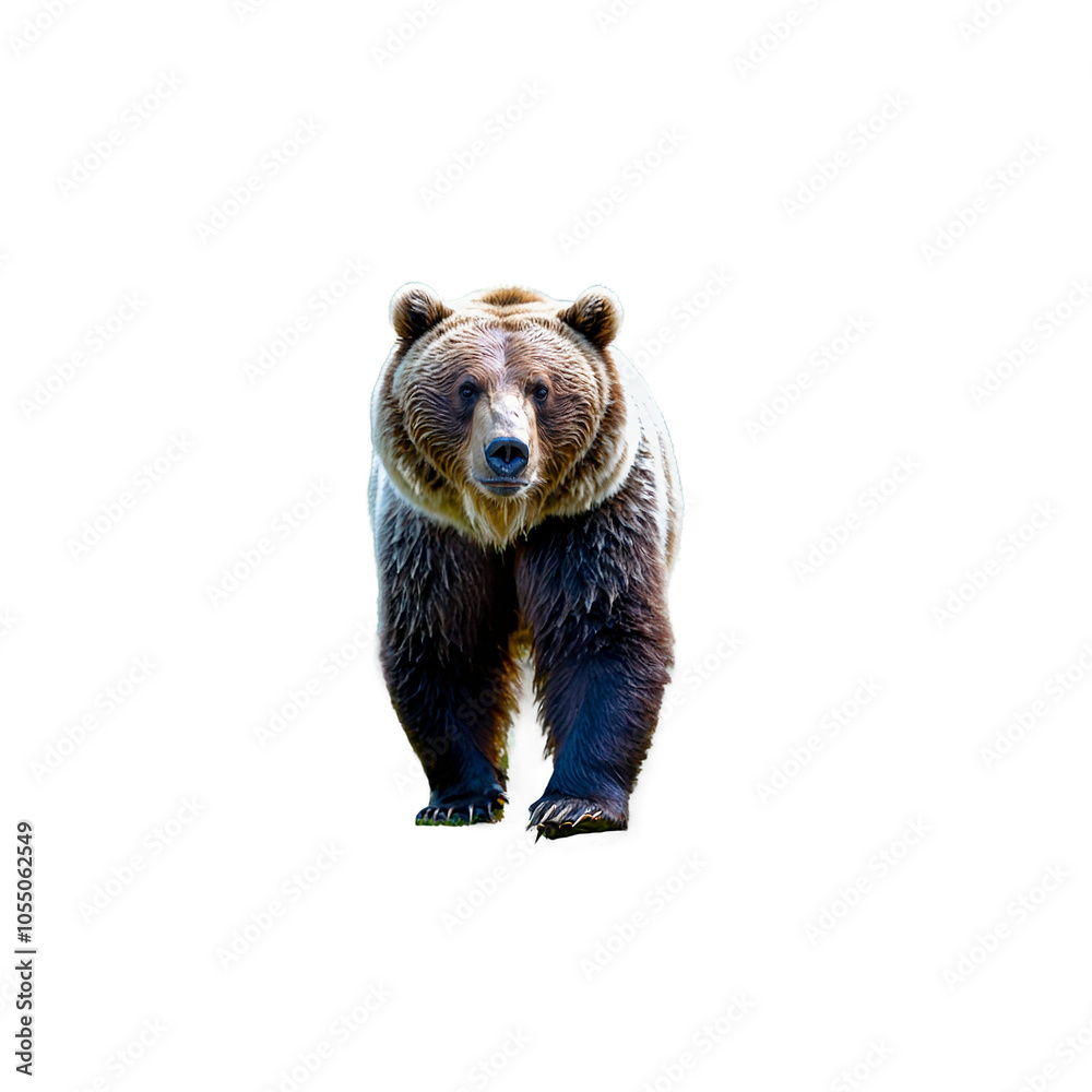Fototapeta premium High-Resolution Image of a Grizzly Bear on a Transparent Background Perfect for Nature-Themed Designs and Educational Materials