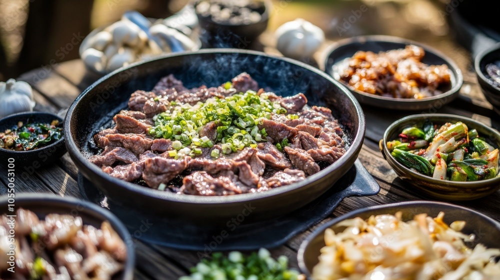 Grilling Fresh Vegetables and Meat in Outdoor Setting Grilling Fresh Vegetables and Meat in Outdoor Setting