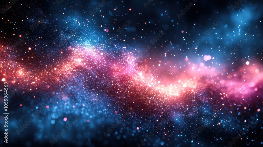Stunning view of a colorful galaxy with vibrant stars and cosmic dust illuminated against a dark background in deep space Stunning view of a colorful galaxy with vibrant stars and cosmic dust illuminated against a dark background in deep space