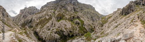 Magnificent landscape of the Cares gorge in the Picos de Europa mountains in Asturias, Spain