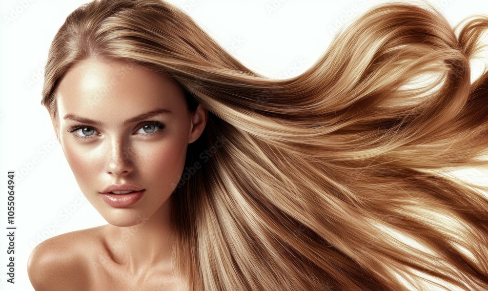 Obraz premium Long flowing hair. AI.