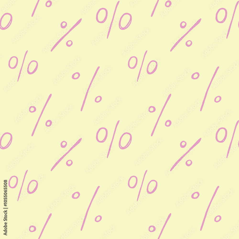 Vector seamless pattern with a percent sign. Hand drawn background and texture on the economy, Black Friday, discounts and sales. Vector seamless pattern with a percent sign. Hand drawn background and texture on the economy, Black Friday, discounts and sales.