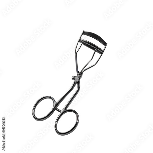 Metal Eyelash Curler on a White Background for Beauty Routine.