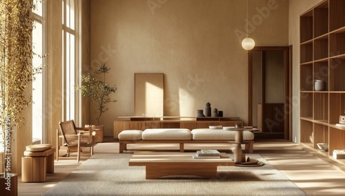 Serene Minimalist Living Room Design photo