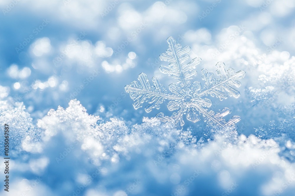 A snowflake is a fragile, hexagonal ice crystal that forms in the atmosphere when water vapor condenses and freezes