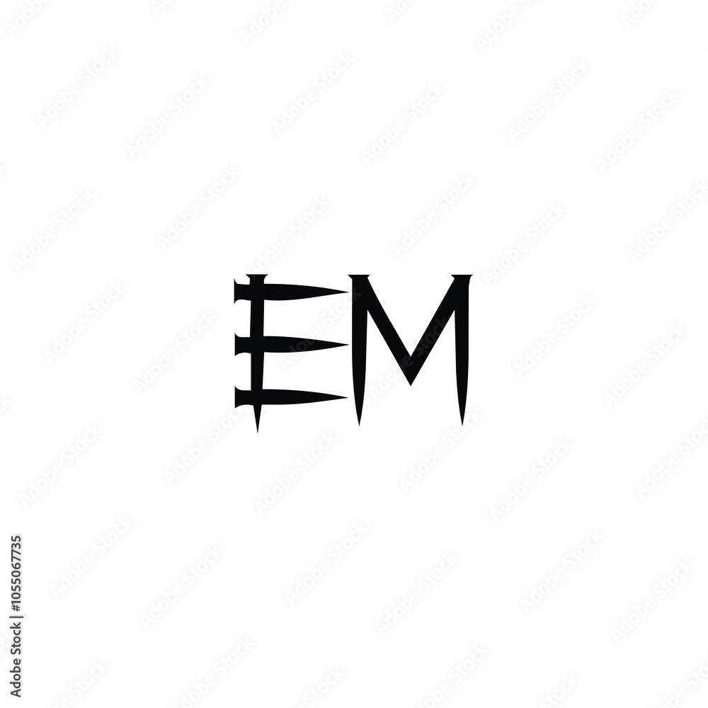 EM monogram logo design letter text name symbol monochrome logotype alphabet character simple logo EM monogram logo design letter text name symbol monochrome logotype alphabet character simple logo