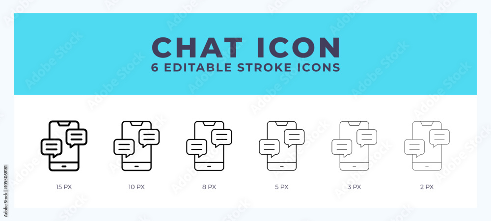 Chat line icon symbol. Logo. Icon vector illustration with editable stroke. Chat line icon symbol. Logo. Icon vector illustration with editable stroke.
