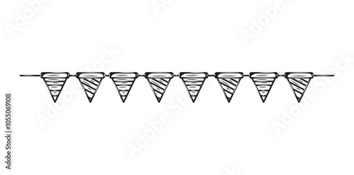 Hand Drawn Garland Party Line Art - 07